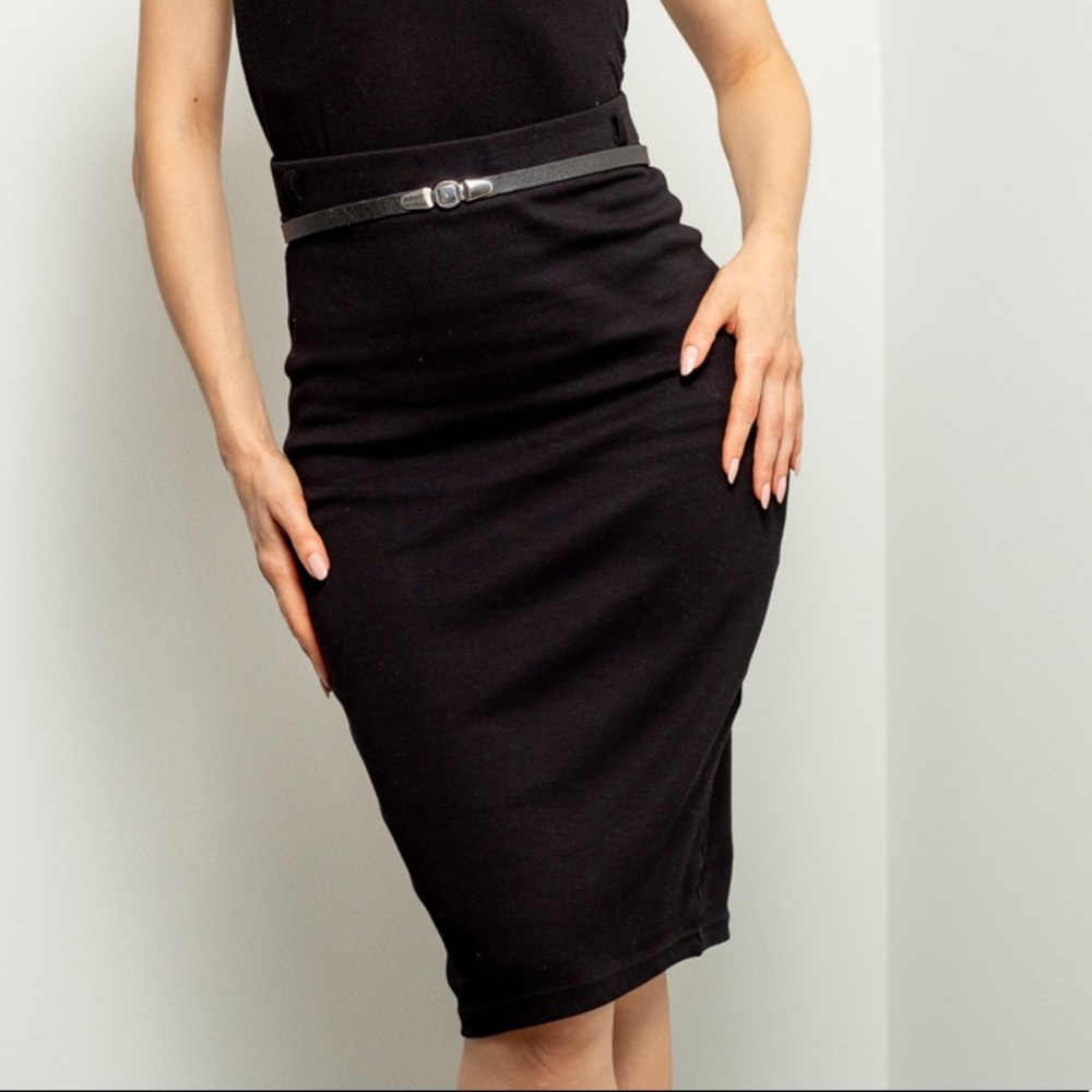 H&M pencil skirt high waist jersey black woman